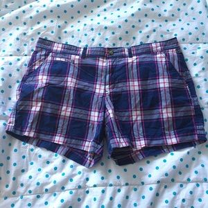 Plaid Navy & Pink Shorts
